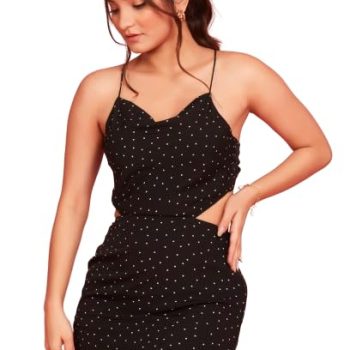 The Kain Casual Midnight Elegance Dress for Women (in, Alpha, XL, Regular, Black)