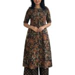 Designer Women's Rayon Viscose Straight Printed Kurta with Palazzo