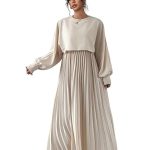 Dress for Women || Women’s Solid Pleated Maxi Dress