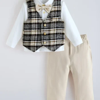 3-Pc Classic Plaid Formal Set