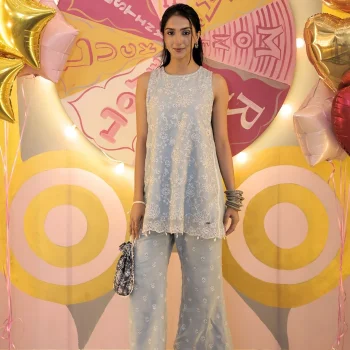 Alouette Organza Light Blue Co-Ord Set