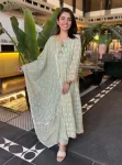 Arka Organza Green Anarkali Kurta Set