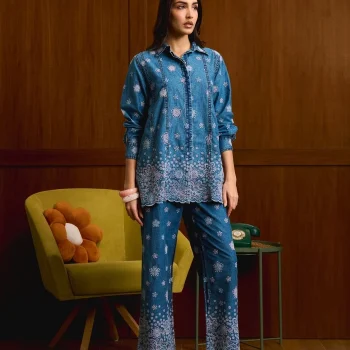 Taneira Denim Lilac Shirt Set