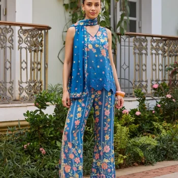 Akira Lawn Navy Co-ord Set