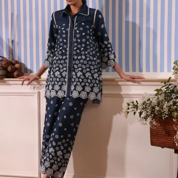 Nidha Supima Cotton Navy Co-ord Set