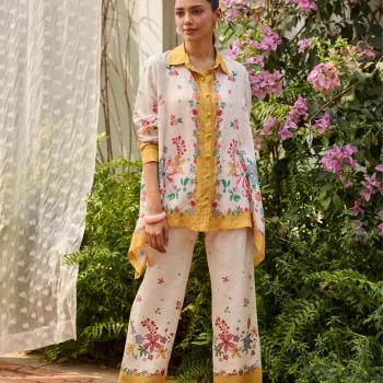 Adhvi Lawn Off White Co-ord Set