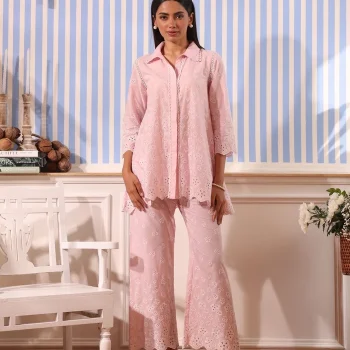 Nidha Supima Cotton Light Pink Co-ord Set