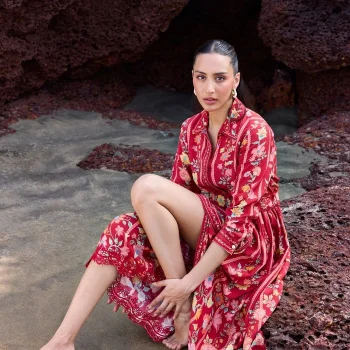 Taara Lawn Red Dress