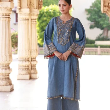 Rumei Denim Kurta Set