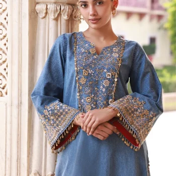 Rumei Denim Kurta Set