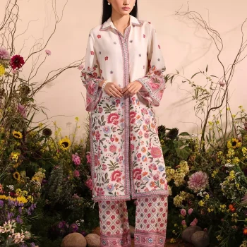 Cormac Lawn Printed White Co-ord Set