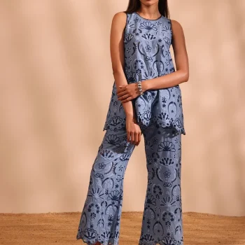 Shaya Supima Cotton Blue Co-ord Set
