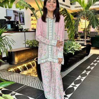 Lila Printed Linen Pink Co-ord Set