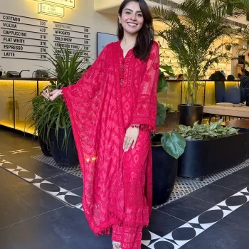 Itriya Organza Red Kurta Set