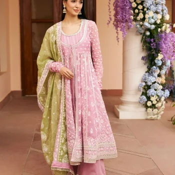 Afsana Organza Lilac Anarkali Set
