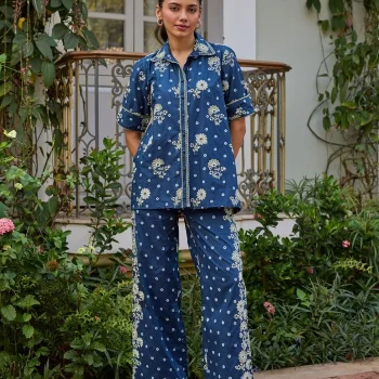 Aamrai Supima Cotton Navy Co-ord Set