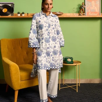 Ziri Pima Satin White Co-ord Set