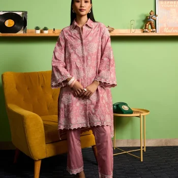 Ziri Pima Satin Onion Pink Co-ord Set