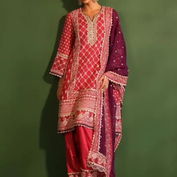 Suhana Organza Fuschia Kurta Set