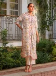 Sene Lawn Printed Off White Kurta Set