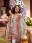 Taali Cpro Satin Printed Teal Blue Kurta Set