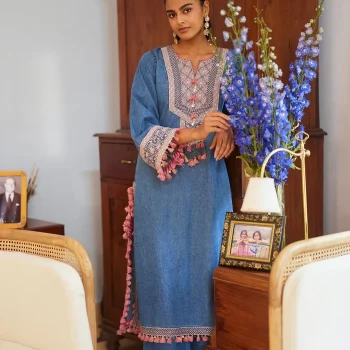 Vaadi Denim Kurta Set