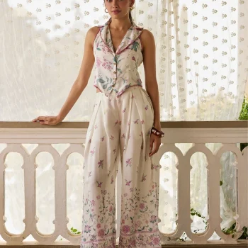 Desi Lawn Off White Jacket Set