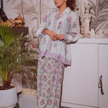 Evaya Lawn Blue Co-ord Set
