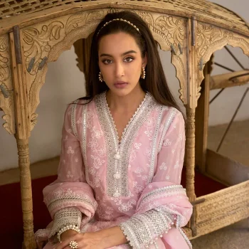 Lomika Organza Pink Anarkali Set
