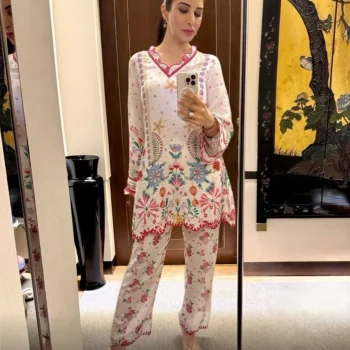 Easha Lawn Off White Co-ord Set