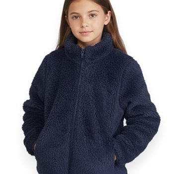 Girls Furry Fleece Full-Zip Jacket