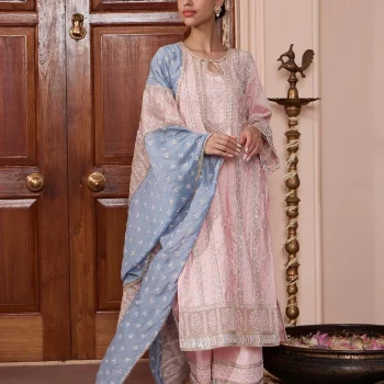 Briti Pima Pink Kurta Set