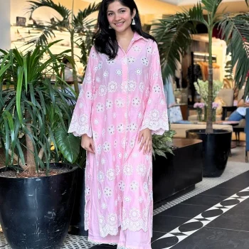 Harriet Supima Cotton Pink Long shirt co-ord set