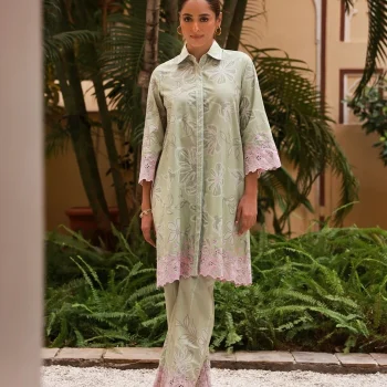 Neris Supima Cotton Printed Green Co-ord Set