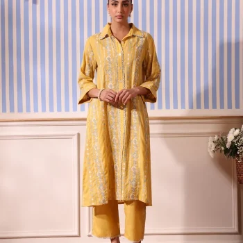 Iria Linen Yellow Kurta Set