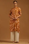 Mustard Desert Storm Floral Kurta