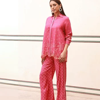 Eirene Lawn Printed Fuschia Co-ord Set