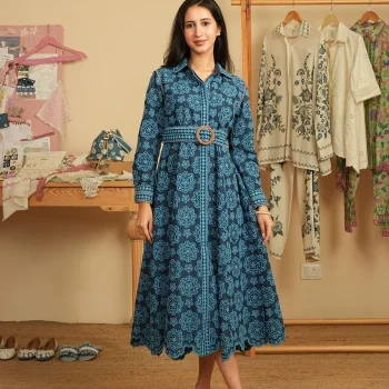 Sansa Supima Cotton Navy Dress