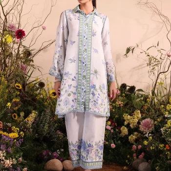 Niamh Lawn Printed White Co-ord Set