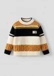 Striped Textured Ribbed Sweater