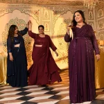Jack Rose- Maroon Sequin Embellished Drape Saree Set with Cape