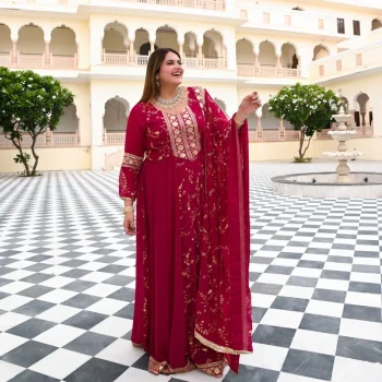 Starstruck Pink Zari & Sequin Embroidered Georgette Anarkali Set