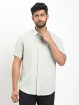 Men's Solid Half Sleeves Linen Blend Shirt