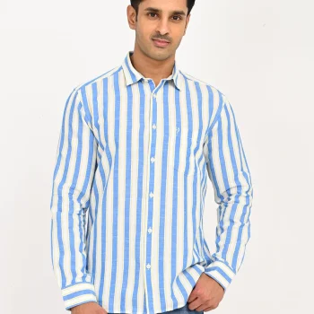 Men's Striped Full Sleeves Cotton Blend Shirt