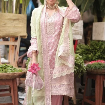 Suhana Organza Onion Pink Kurta Set