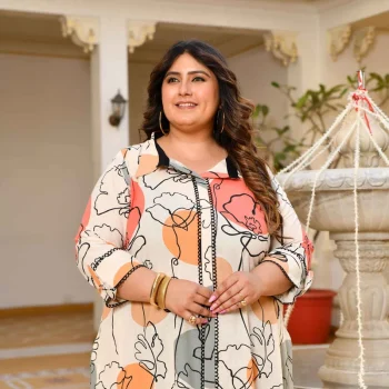 Cookies and Cream- Off-white Abstract Printed Pure Cotton Kurta