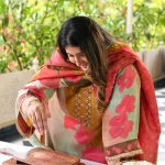 Gardenia- Strawberry Floral Printed Pure Tissue Organza Suit Set