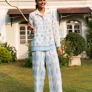 Vaani Linen Off White Co-Ord Set