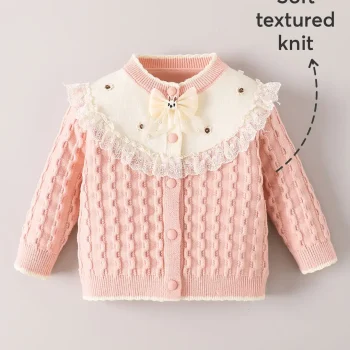 Lace Collar Cable Knit Sweater