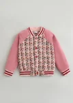 Fabric Spliced Tweed Bomber Jacket